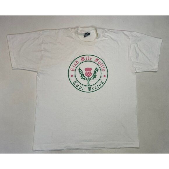 VINTAGE Ciad Mile Failte Cape Breton Graphic T-shirt Men XL 90s Single Stitch - Picture 1 of 7